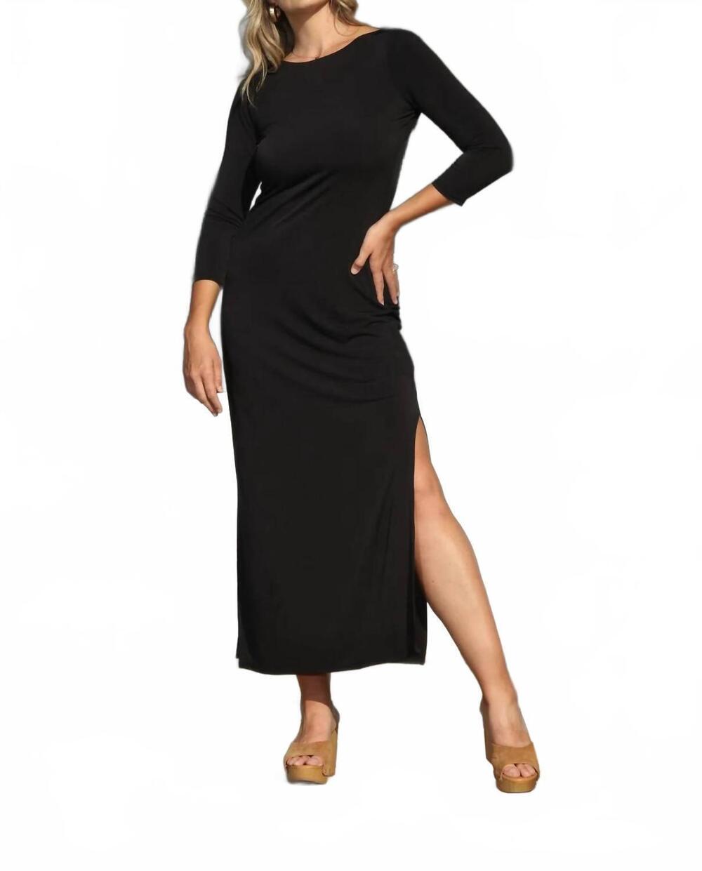 NEW VERONICA M low back midi dress in black